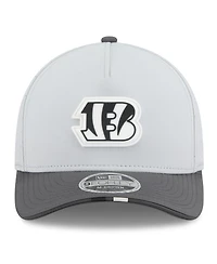 New Era Men's Gray/Graphite Cincinnati Bengals 2025 Nfl Training Camp A-Frame 9FORTY Adjustable Hat