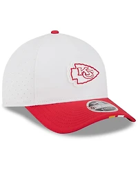 New Era Big Boys and Girls White/Red Kansas City Chiefs 2025 Nfl Training Camp A-Frame 9FORTY Adjustable Hat