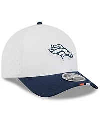 New Era Big Boys and Girls White/Navy Denver Broncos 2025 Nfl Training Camp A-Frame 9FORTY Adjustable Hat