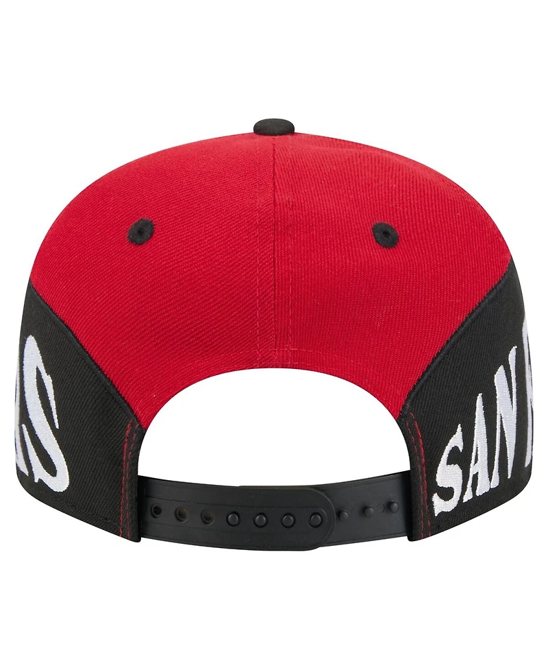New Era Men's Scarlet/Black San Francisco 49ers Split 9FIFTY Snapback Hat