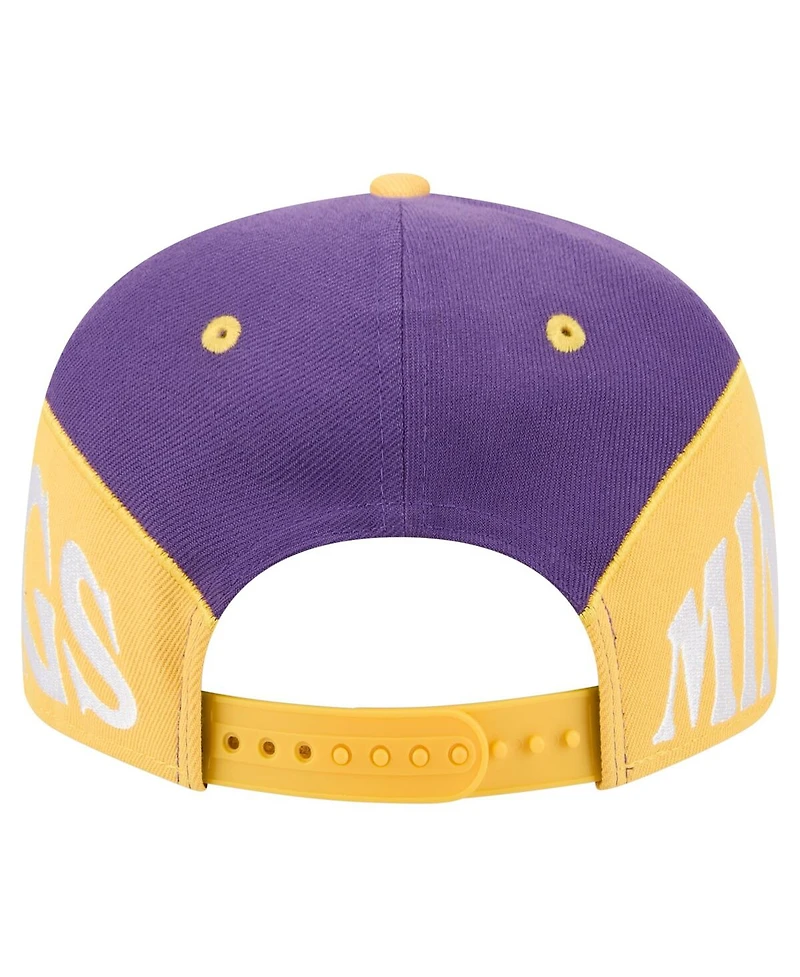 New Era Men's Purple/Gold Minnesota Vikings Split 9FIFTY Snapback Hat