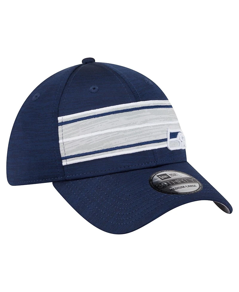 New Era Men's College Navy Seattle Seahawks Stripes 39THIRTY Flex Hat