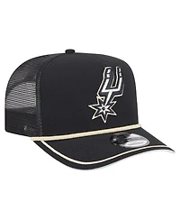 New Era Men's Black San Antonio Spurs Vintage Team Rope A-Frame 9FIFTY Snapback Hat