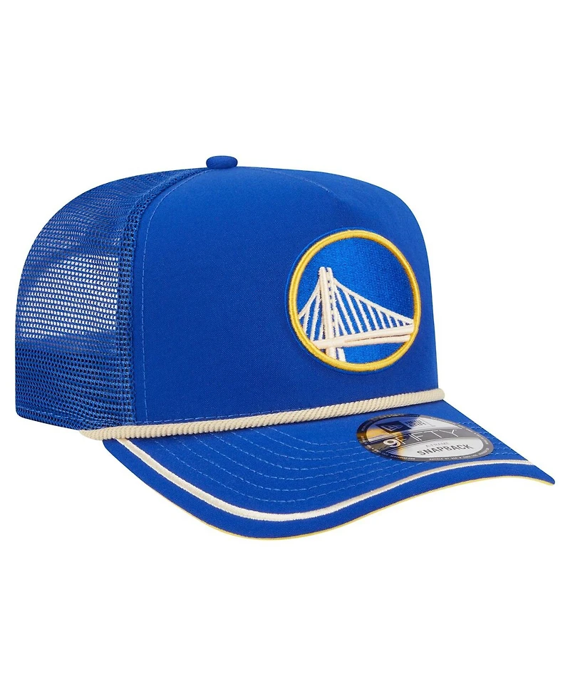 New Era Men's Royal Golden State Warriors Vintage Team Rope A-Frame 9FIFTY Snapback Hat