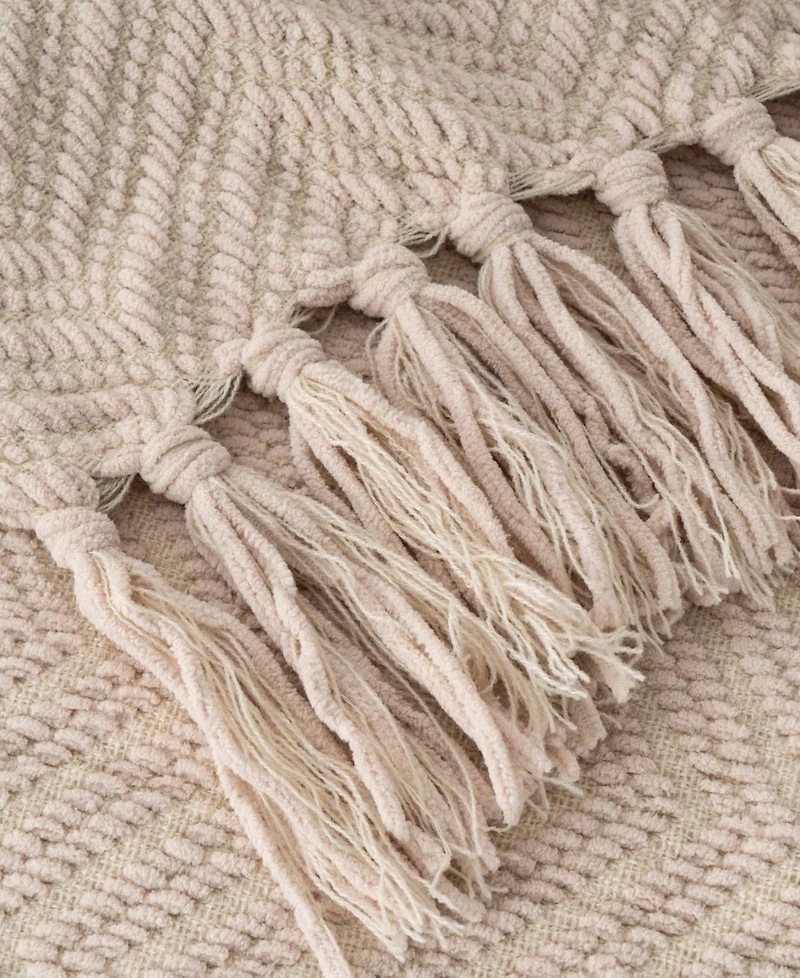 Battilo Herringbone Chenille Knit Throw