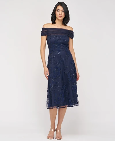 Js Collections Women's Gemma Beaded Off-The-Shoulder A-Line Dress
