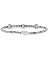 Rondelle Cubic Zirconia Mesh Bracelet Sterling Silver, 14k Gold Over Silver or