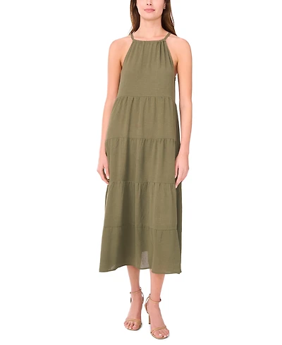 Msk Women's Sleeveless Gauze Midi Dress