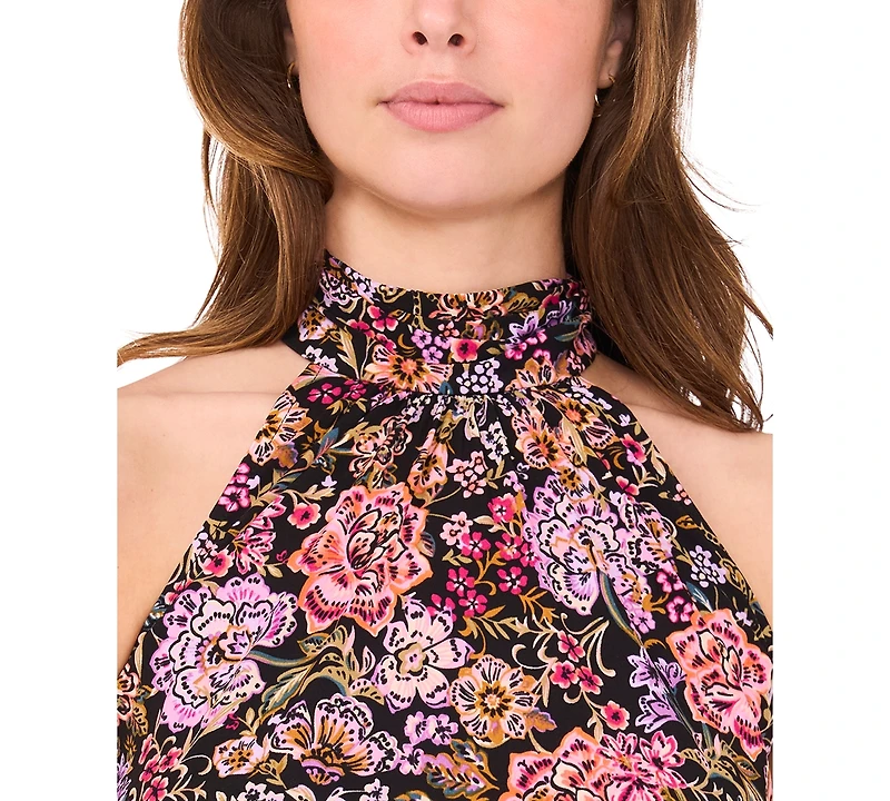 Msk Petite Sleeveless Halter A-Line Dress