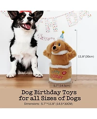 Fuzzwoof Birthday Cake Dog Toy, Dancing with Echo Function Feature, Singing Birthday Songs, Interactive Dog Toys, Plush Stuffed Puppy Toy
