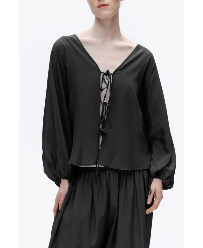 Nocturne Women's Beaded Embroidered Shirt