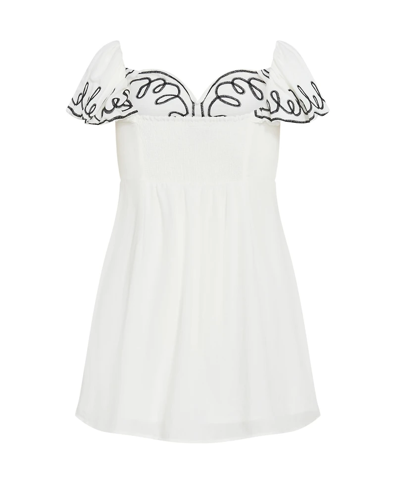 City Chic Women's Hana Embroidered Dress