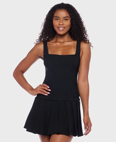B Darlin Juniors' Printed Sleeveless A-Line Dress