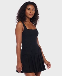B Darlin Juniors' Printed Sleeveless A-Line Dress