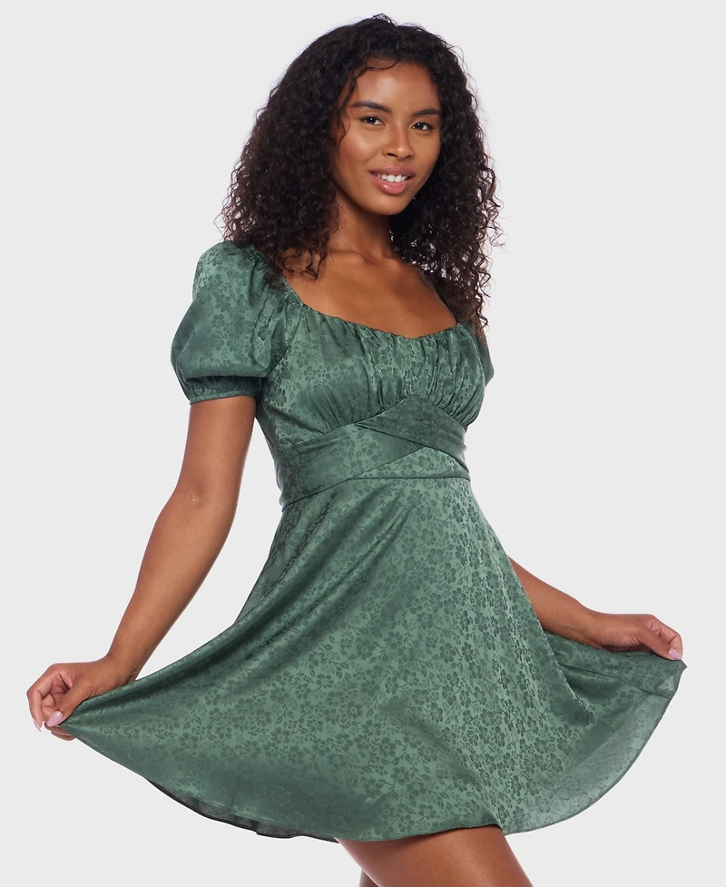 B Darlin Juniors' Jacquard Floral Fit & flare Dress