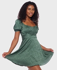 B Darlin Juniors' Jacquard Floral Fit & flare Dress