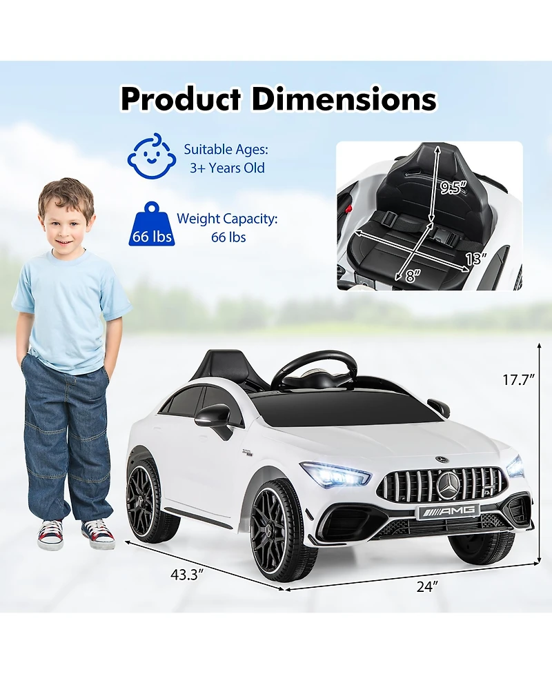 Gymax 12V Kids Ride on Car w/Remote Rocking Function Transport Wheels Lights & Music