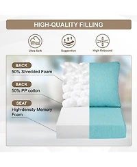 Aoodor 21x21 Inch Outdoor Deep Seat Cushion Set with Adjustable Straps and Waterproof