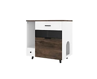 32" Kitchen Cabinet Hidden with 2 Drawers and Door, Cat House End Table