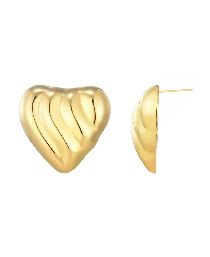Adornia Stainless Steel Heart Statement Stud Earrings
