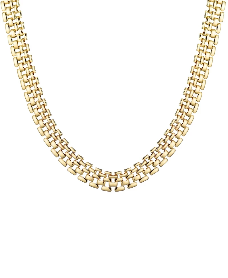 Adornia Gold Plated Grid Chain Necklace