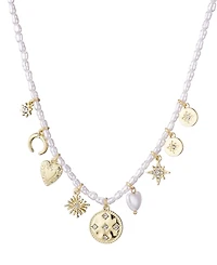 Adornia Gold Cultivated Pearl Charm Strand Necklace