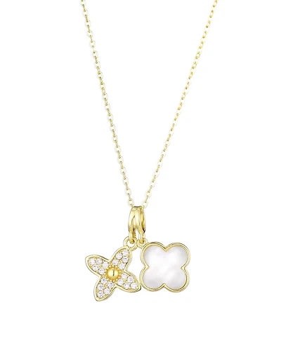 Adornia Tarnish Resistant Cubic Zirconia Double Clover Necklace