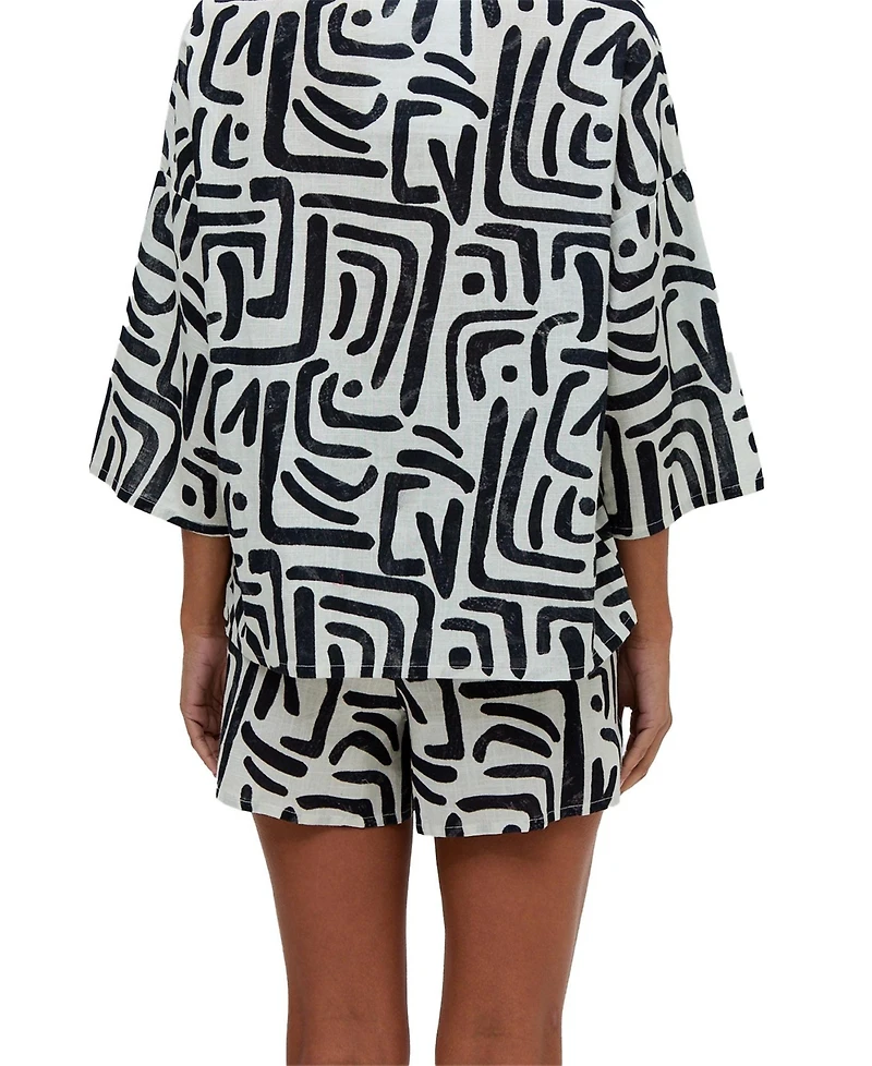 Raffya Women's Nicola Paperbag Waist Warhol Print Shorts