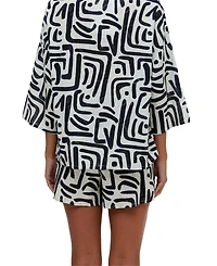 Raffya Women's Nicola Paperbag Waist Warhol Print Shorts