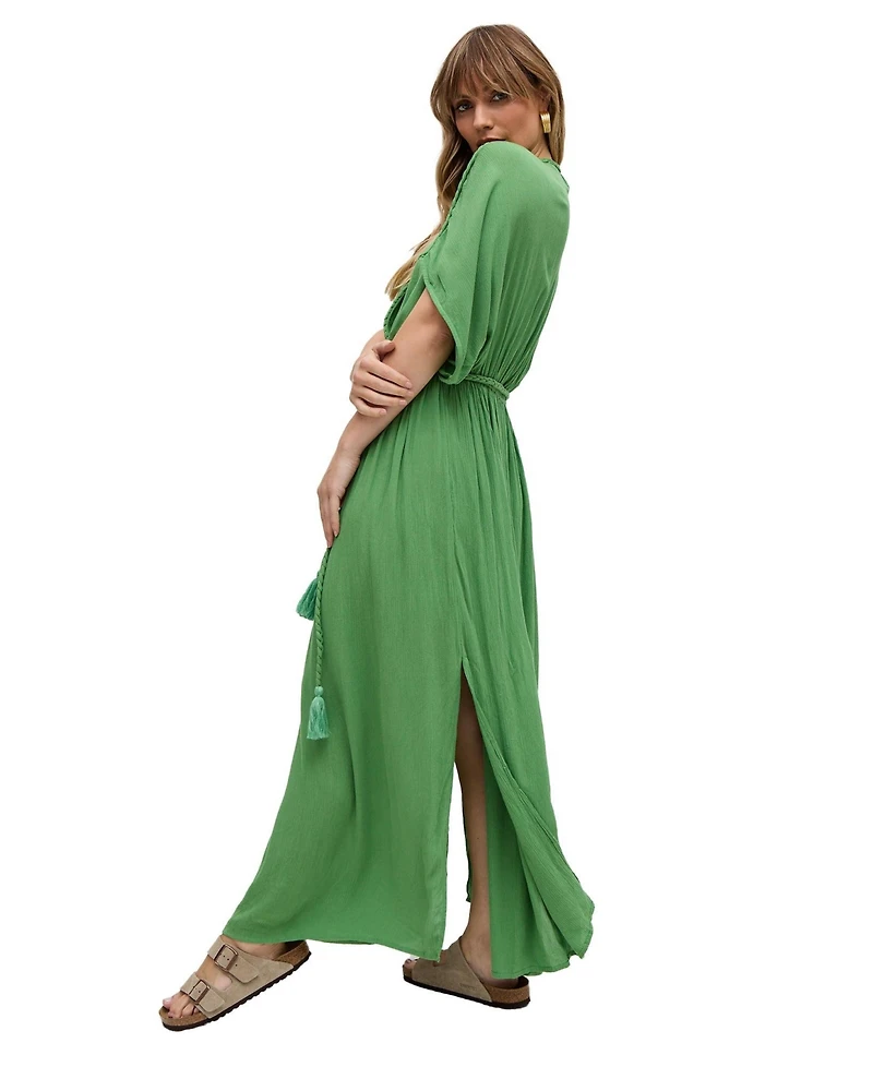 Raffya Women's Diamond Plait Neck Maxi Dress