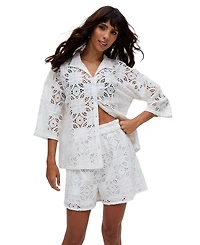 Raffya Women's Shelli All Over Broderie Anglaise Shirt