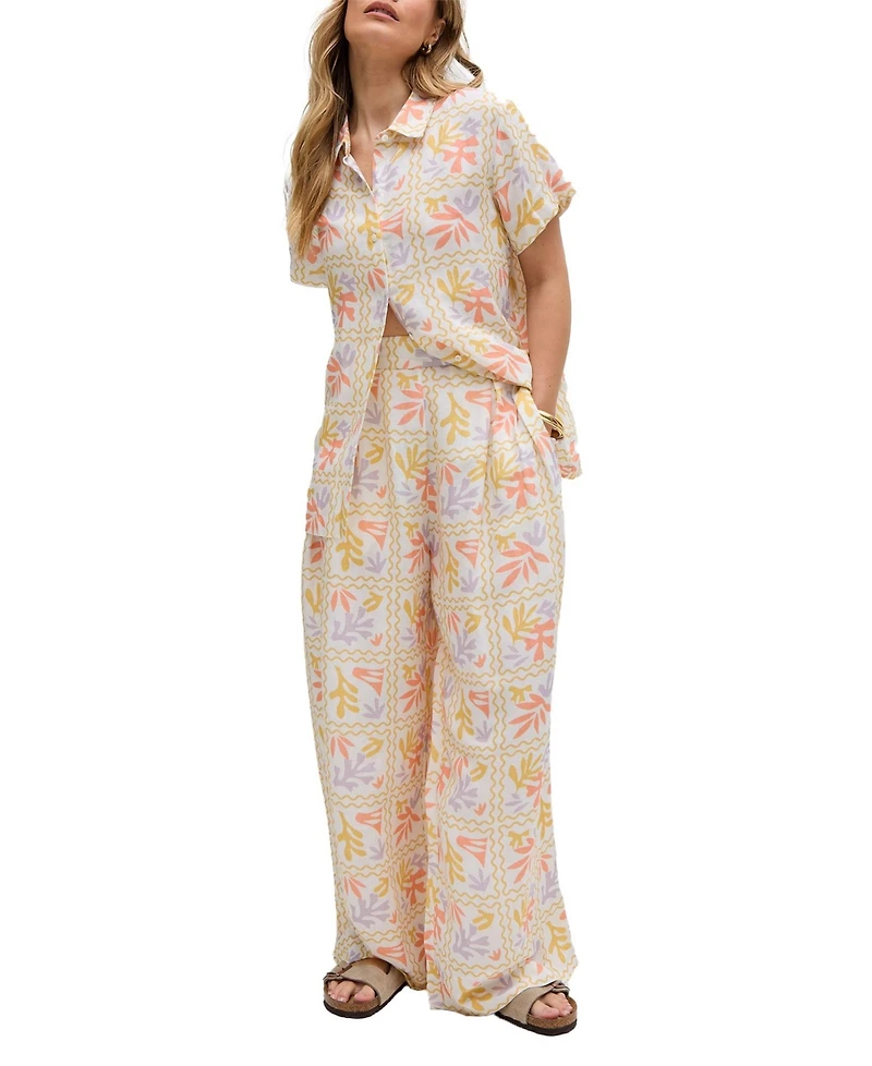 Raffya Women's Matisse Wide Leg Patchwork Floral Print Trouser