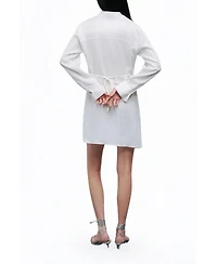 Nocturne Women's Linen Mini Dress with Accessory Detail