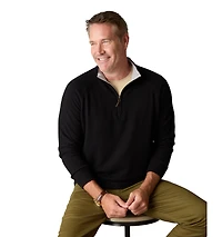 LuxLined Men's Itch-Free Cashmere Quarter-Zip Sweater with Soft Inner Lining