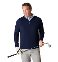 LuxLined Men's Itch-Free Cashmere Quarter-Zip Sweater with Soft Inner Lining