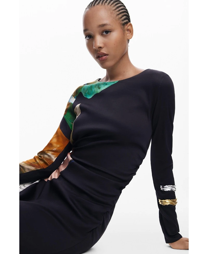 Desigual Women's Collage asymmetrical dress