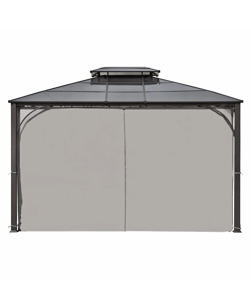 Streamdale Furniture 10'x12' Hardtop Gazebo with Netting & Curtains