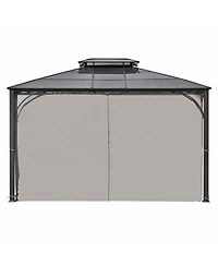 Streamdale Furniture 10'x12' Hardtop Gazebo with Netting & Curtains