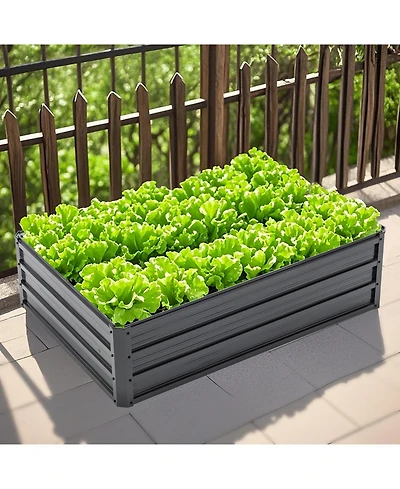Streamdale Furniture 4x3x1ft Metal Raised Garden Bed - Black
