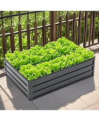 Streamdale Furniture 4x3x1ft Metal Raised Garden Bed - Black