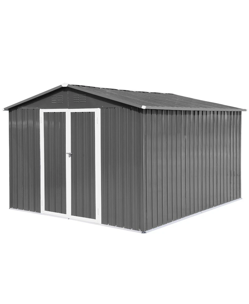 Streamdale Furniture Metal outdoor storage sheds 10ftx12ft Grey