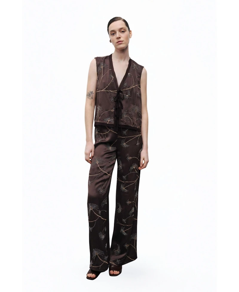 Nocturne Women's Beaded Embroidered Pants