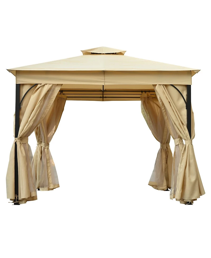 Streamdale Furniture 10x10 Outdoor Gazebo with Netting & Privacy Screens