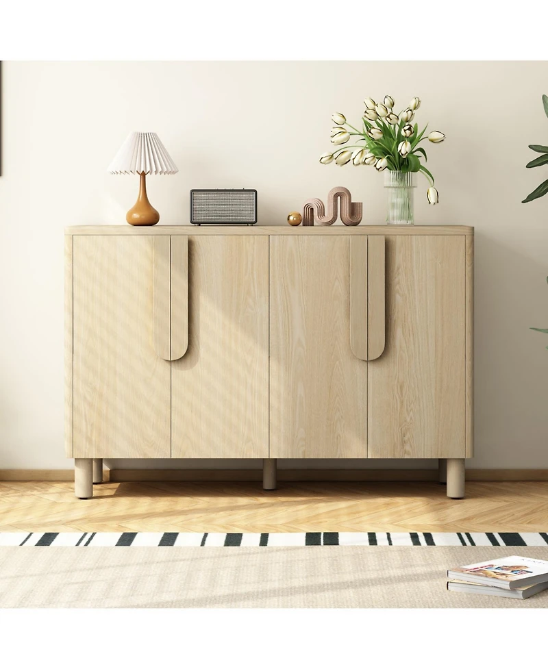 Streamdale Furniture Wood Buffet Cabinet with Arc Handles