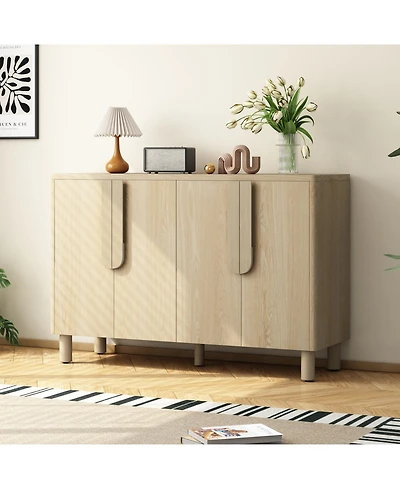 Streamdale Furniture Wood Buffet Cabinet with Arc Handles