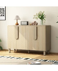 Streamdale Furniture Wood Buffet Cabinet with Arc Handles