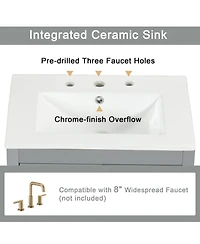 Streamdale Furniture 24" Bathroom Vanity with Sink & Drawers