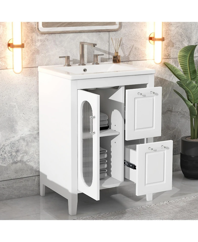 Streamdale Furniture 24" Bathroom Vanity with Sink & Drawers