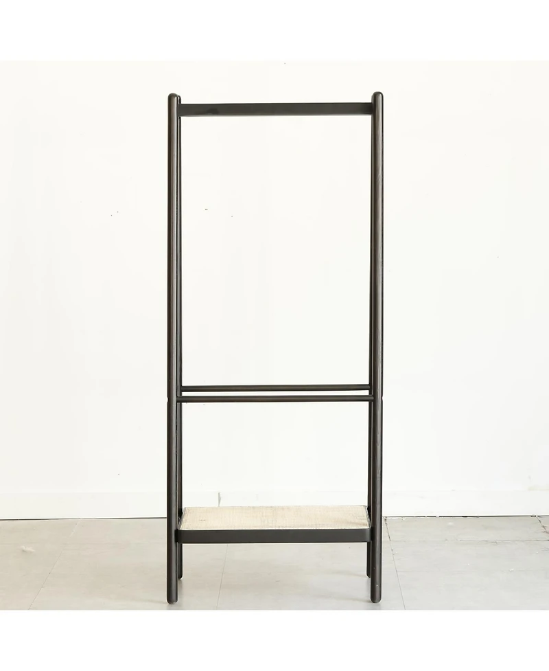 Streamdale Furniture Black Oak & Rattan Clothes Rack