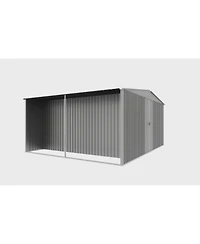 Streamdale Furniture Outdoor Metal & Firewood Shed 13x11 Grey